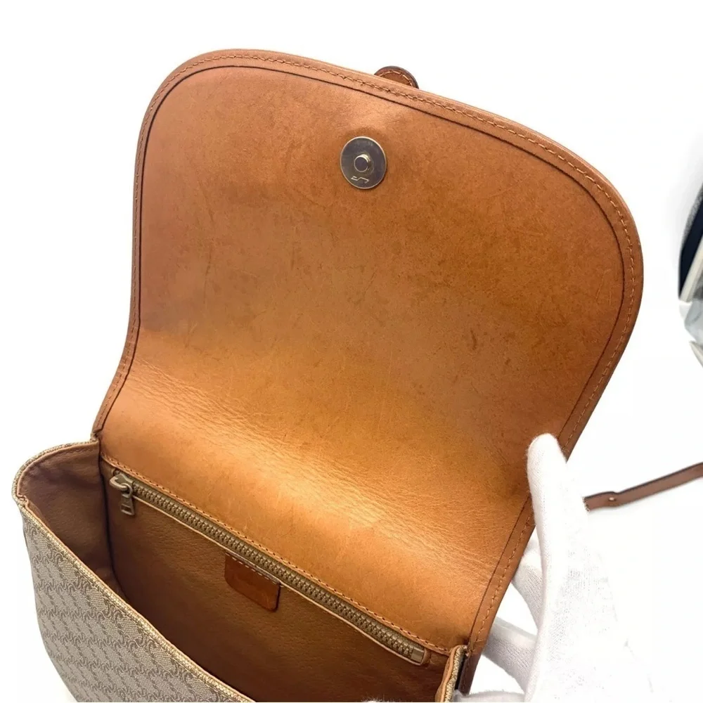 Celine Macadam Triomphe canvas and leather shoulder bag